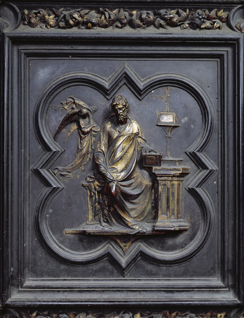 聖マタイ福音伝道者、サンジョヴァンニ洗礼堂北扉のパネルB、1403-24年